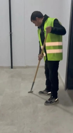 Cerkezköy site ve bina temizliği uzmanlarının zemin kazıma operasyonu